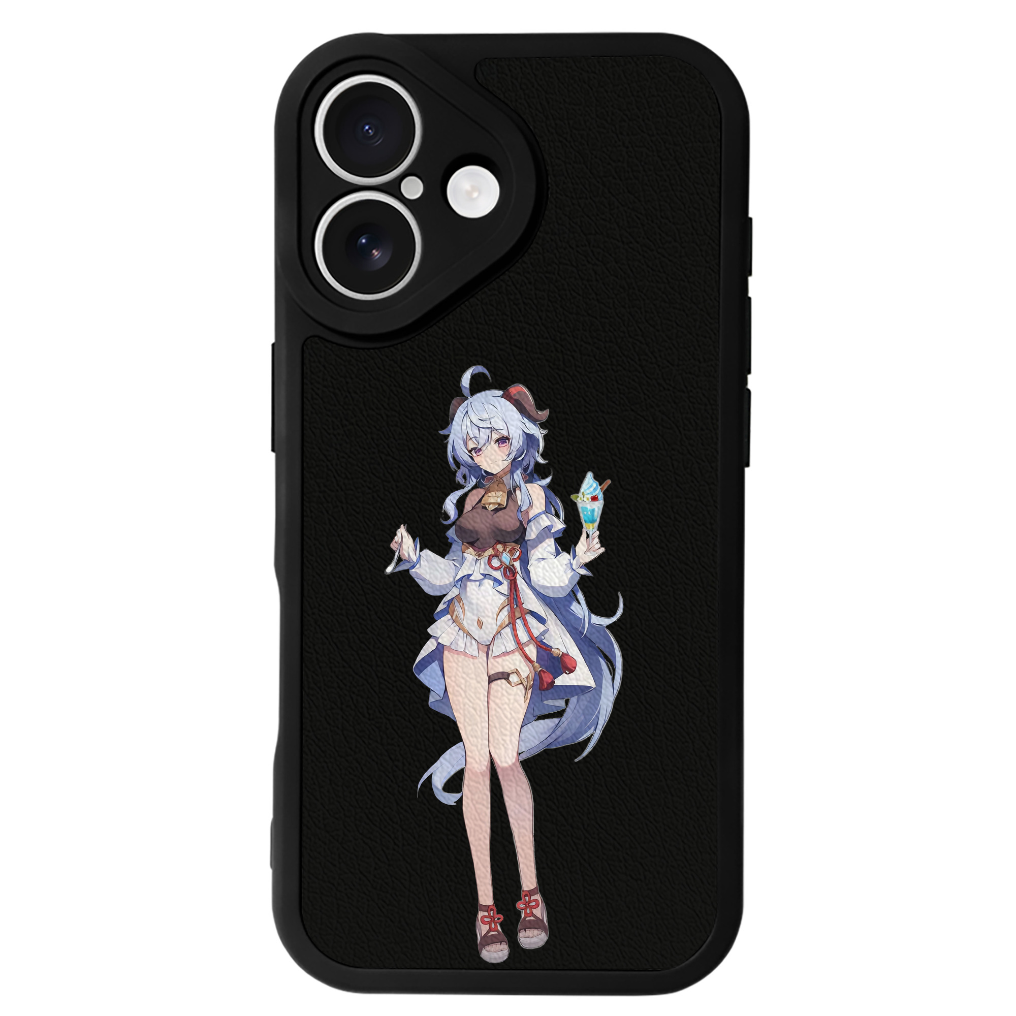 げんし神 甘雨 かんう genshin Ganyu 【iPhone 16シリーズ対応】シリコンスマホケース（レザー調） 材質：シリコン
